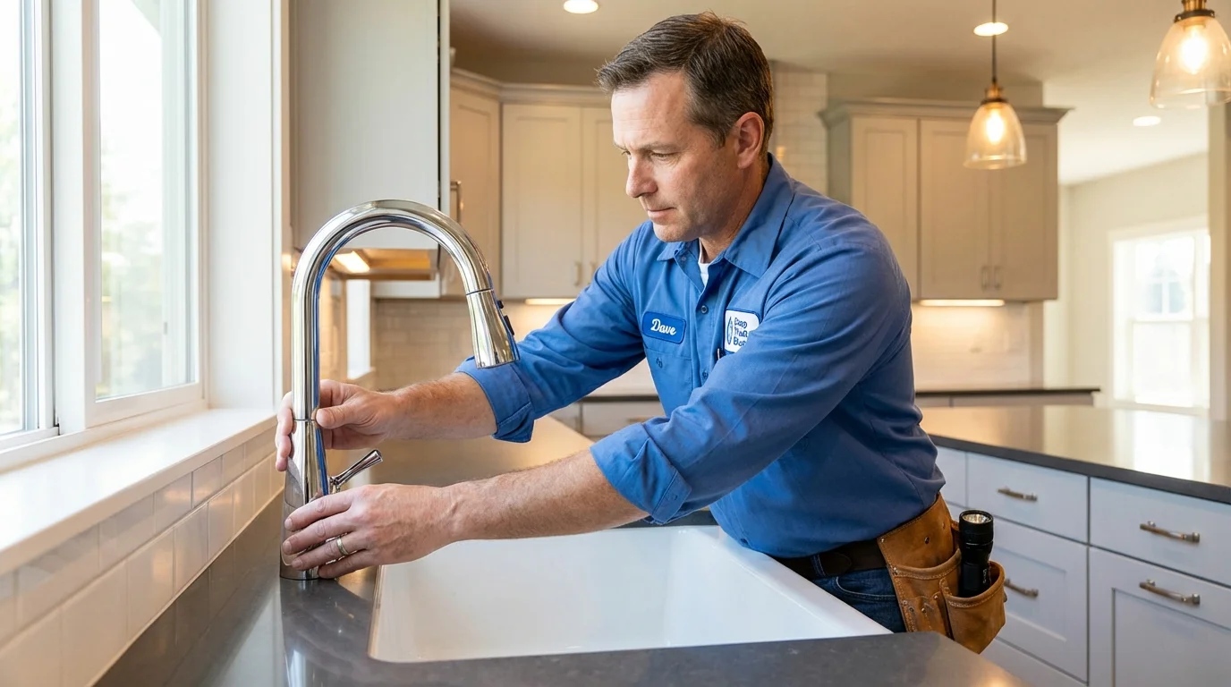 Kitchen faucet installation by Johns Plumbing LLC in North Palm Beach