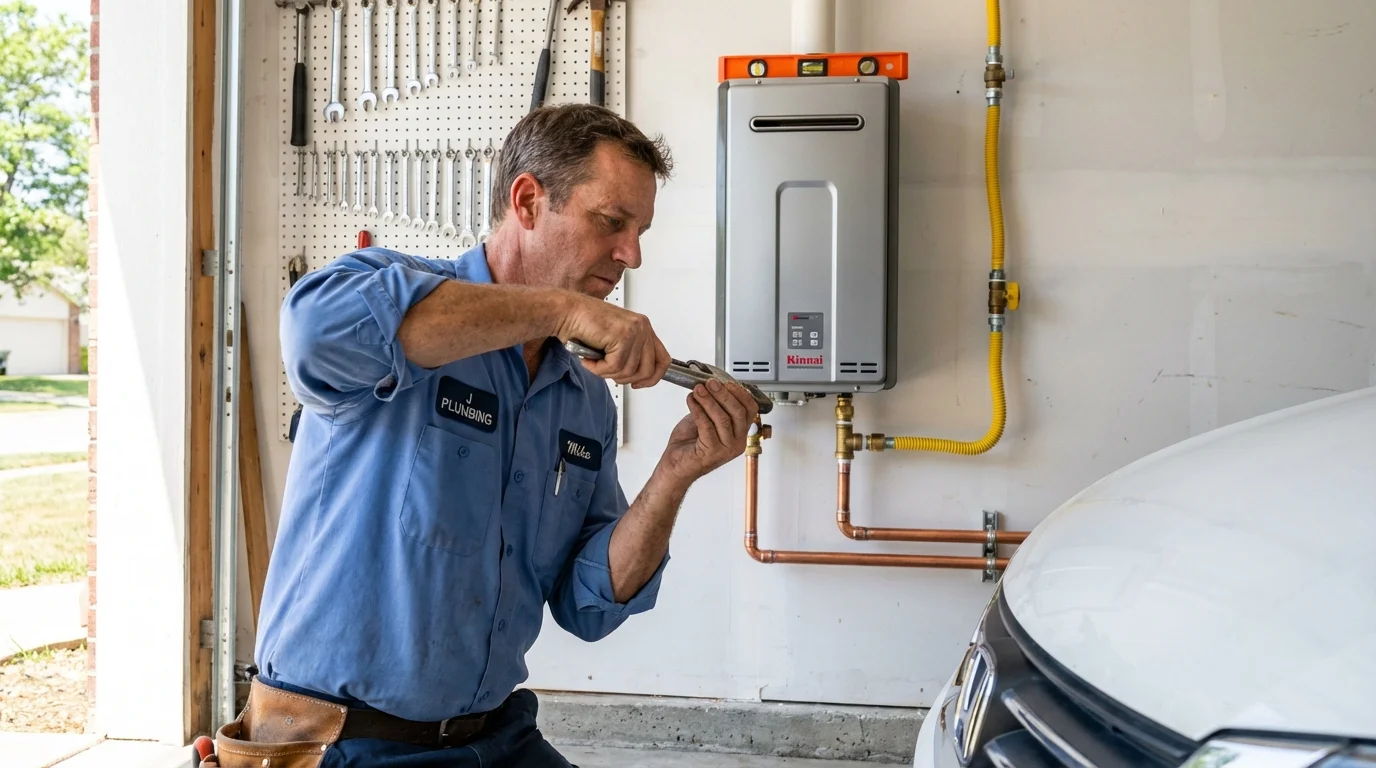 Tankless water heater installation by a Johns Plumbing LLC plumber in North Palm Beach